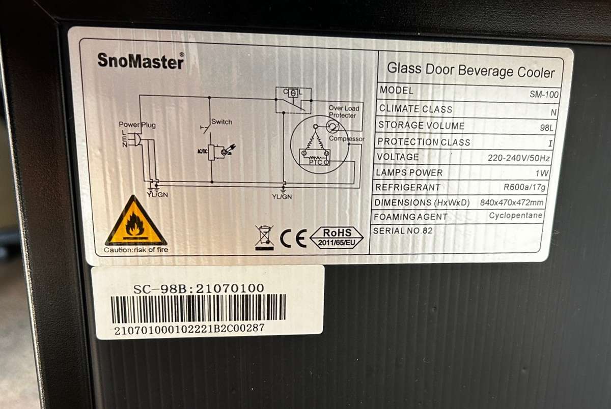 SnoMaster SM-100 Beverage Cooler *COLLECTION ONLY - FREE DELIVERY PTA, CENT, MIDRAND*