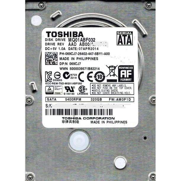 Toshiba 320GB Laptop HDD