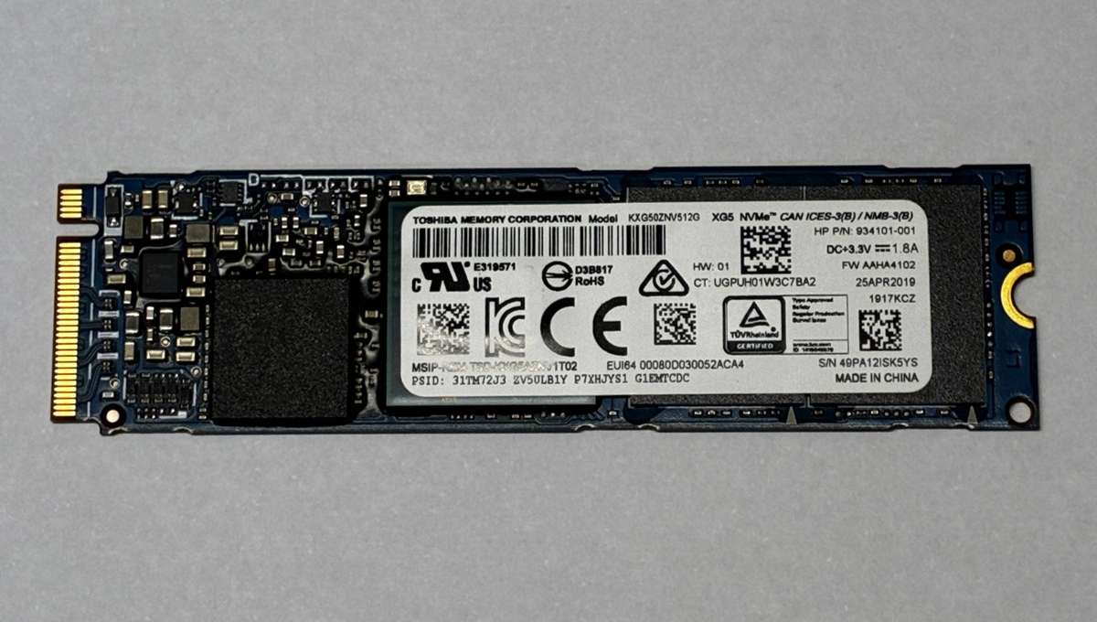 TOSHIBA XG5 512GB m.2 2280 PCIE NVME SSD