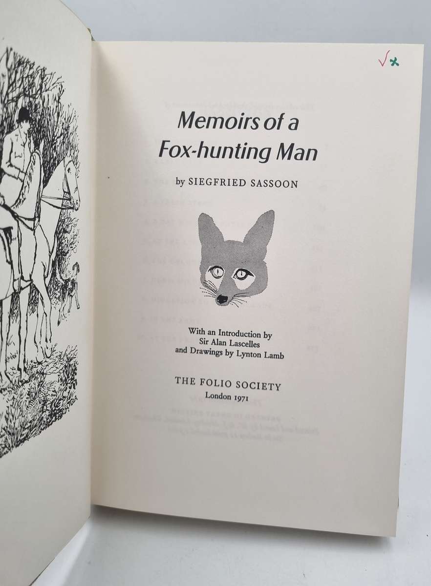 Memoirs of a Fox-hunting Man - Siegried Sassoon   | Folio Society