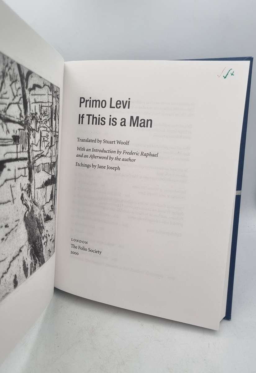 If this is a Man - Primo Levi - Translated by Stuart Woolf   | Folio Society