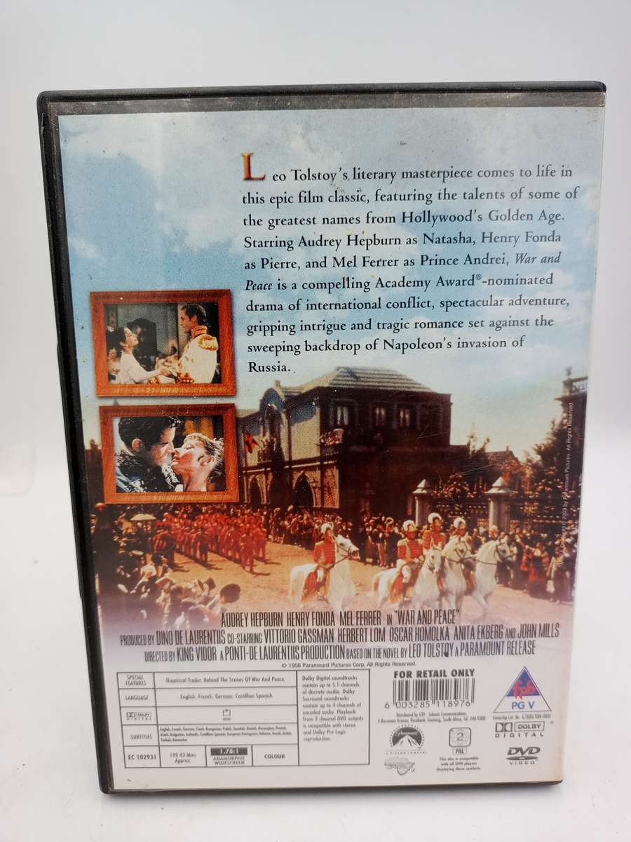 War and Peace DVD - Audrey Hepburn, Henry Fonda & Mel Ferrer