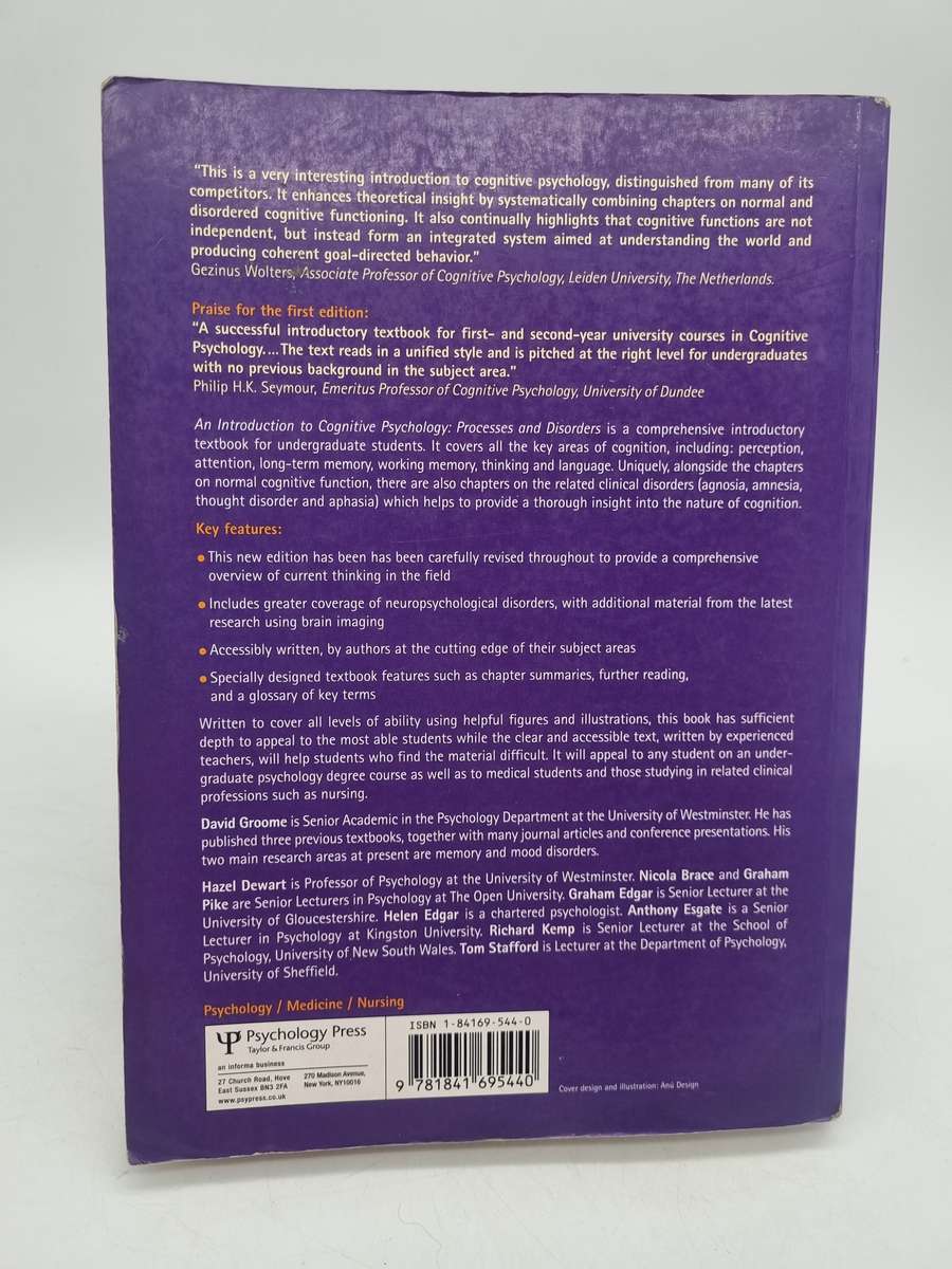 An Introduction to Cognitive Psychology : Processes and Disorders- David Groome