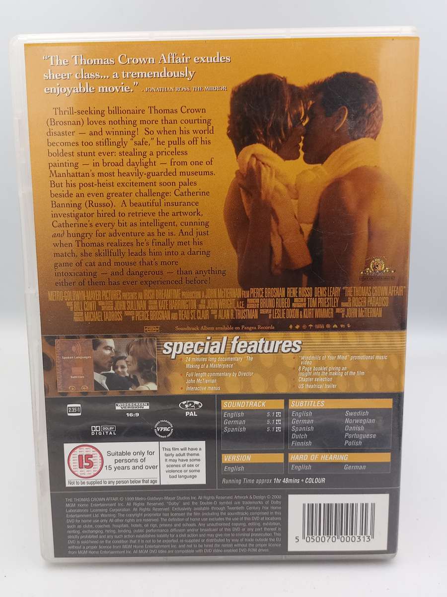 The Thomas Crown Affair DVD - Pierce Brosnan & Rene Russo