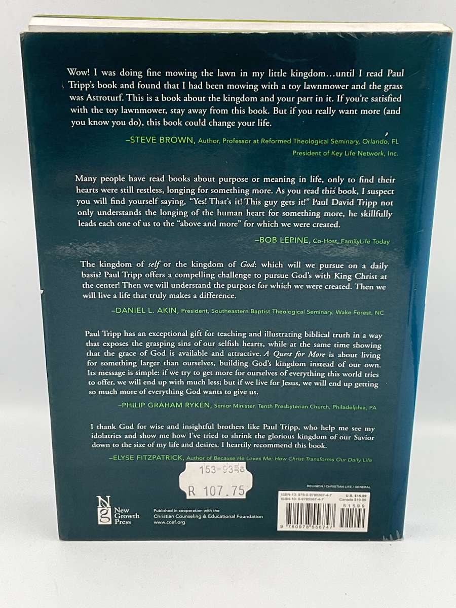A Quest For More: Living For Something Bigger Than You ~ Paul David Tripp