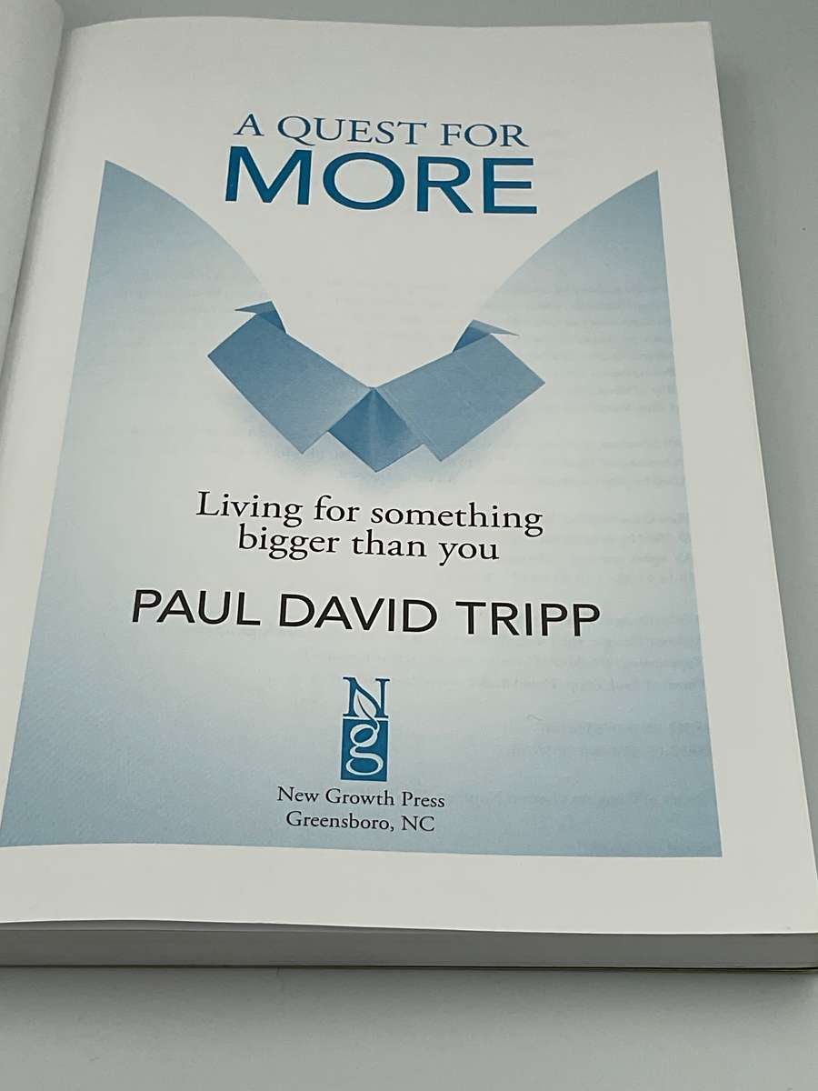 A Quest For More: Living For Something Bigger Than You ~ Paul David Tripp