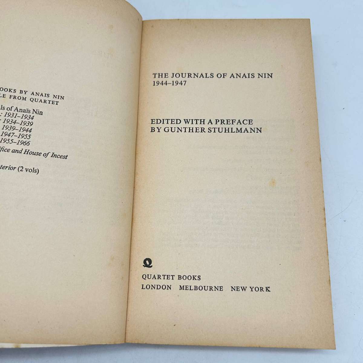 The Diary of Anais Nin Volume 4 1944-1947