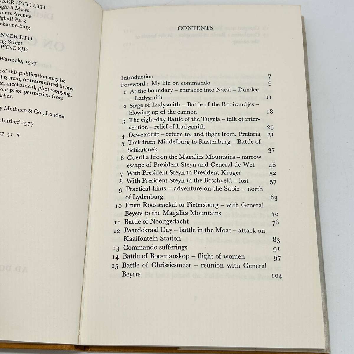 On Commando - Dietlof Van Warmelo