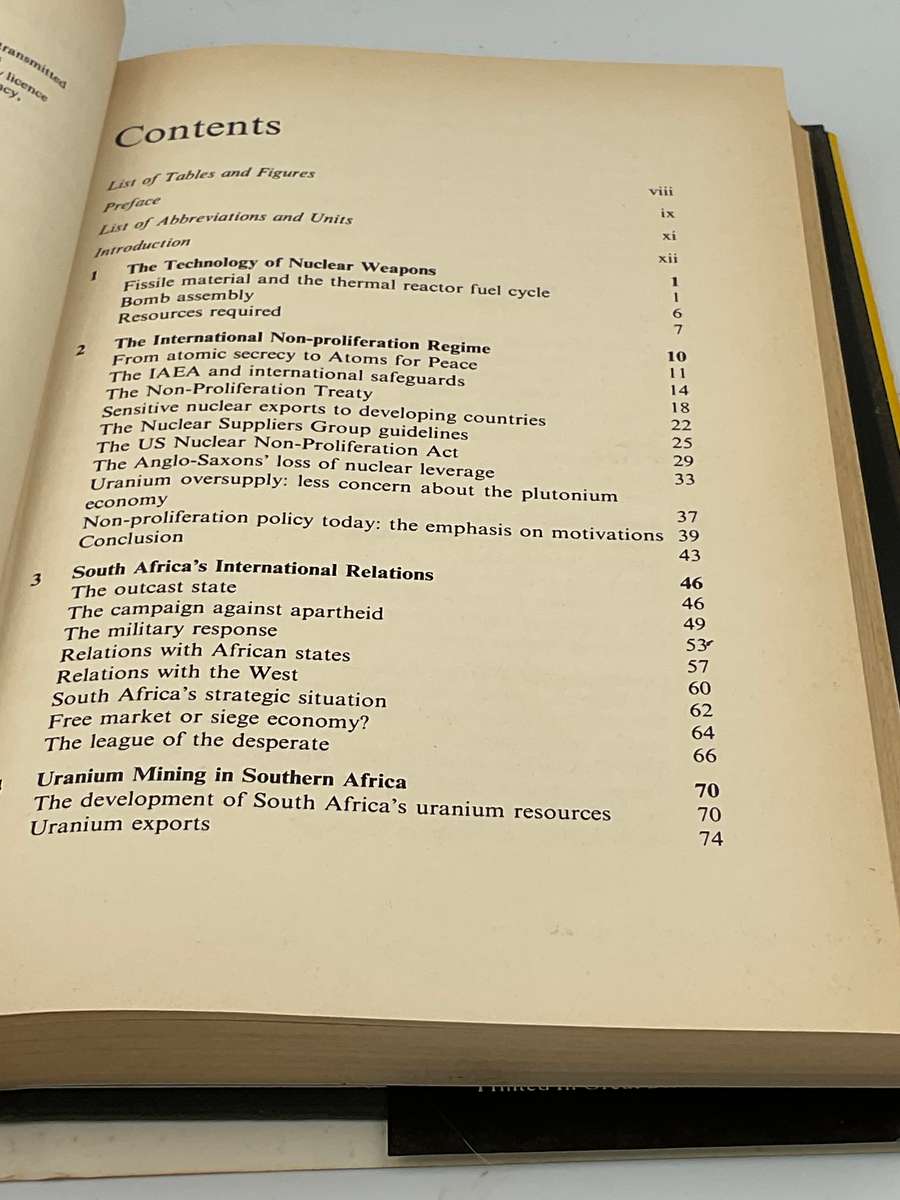 South Africa and Nuclear Proliferation by J D L Moore 1987