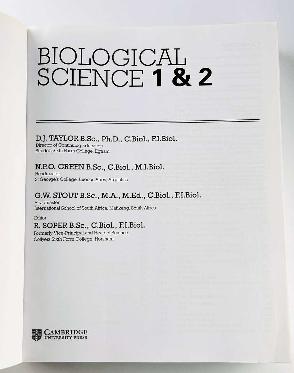 Biological Science 1 and 2 Third Edition | Cambridge Edition