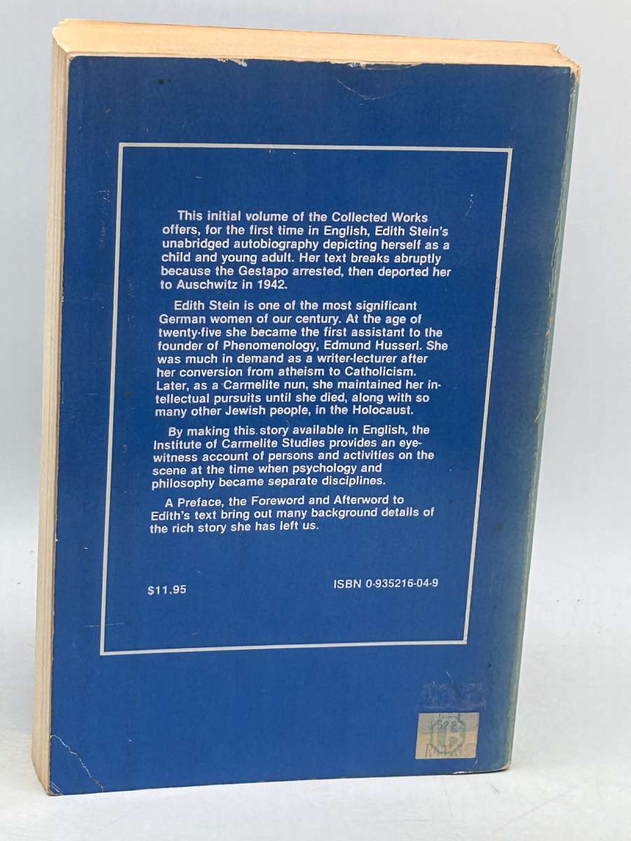 Collected Works: Life in a Jewish Family, 1891-1916 - An Autobiography v. 1 by Edith Stein