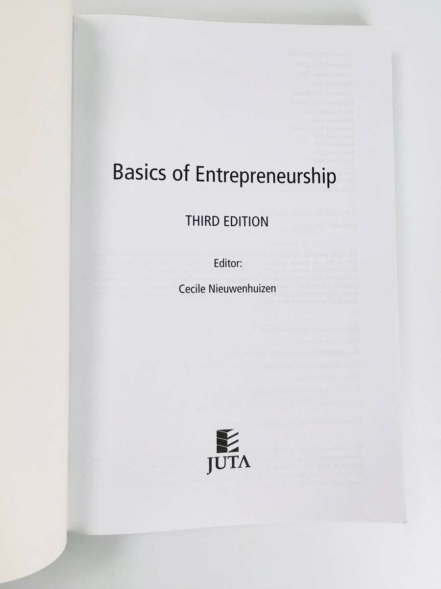 Basics of Entrepreneurship by C. Nieuwenhuizen | 3rd Edition