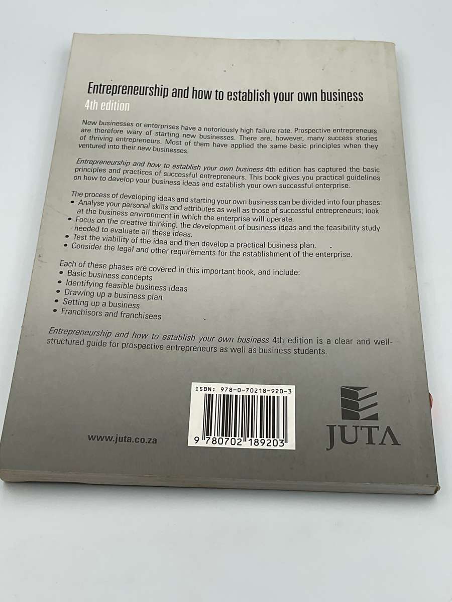 Entrepreneurship and How to Establish Your Own Business - Johan Strydom