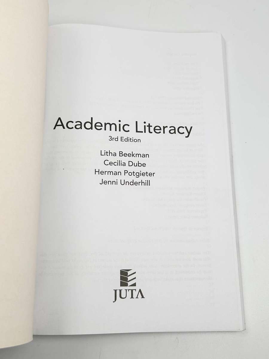 Academic Literacy by Beekman, Dube, Potgieter, Underhill | 3rd Edition
