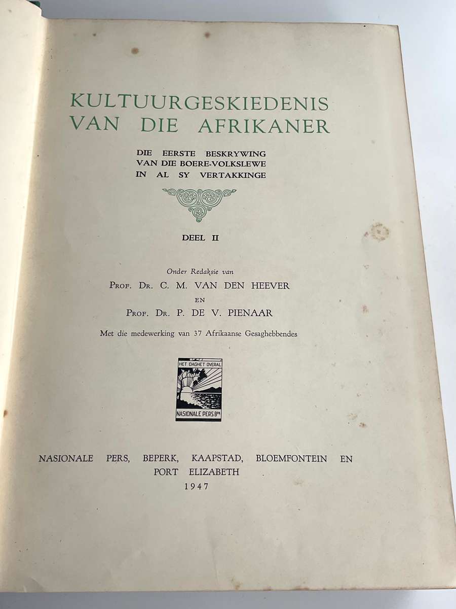 Kultuurgeskiedenis van die Afrikaner . Deel 1 - 2