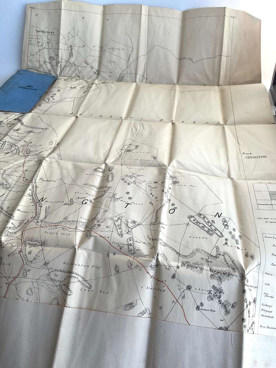 Old Canvas Map of Upington Area