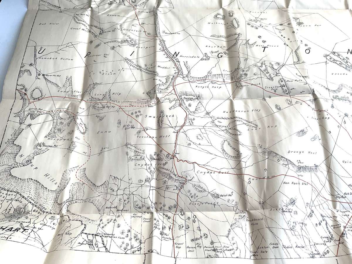 Old Canvas Map of Upington Area