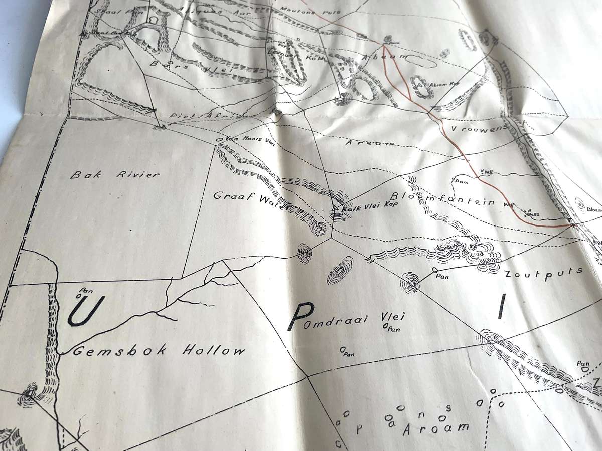 Old Canvas Map of Upington Area