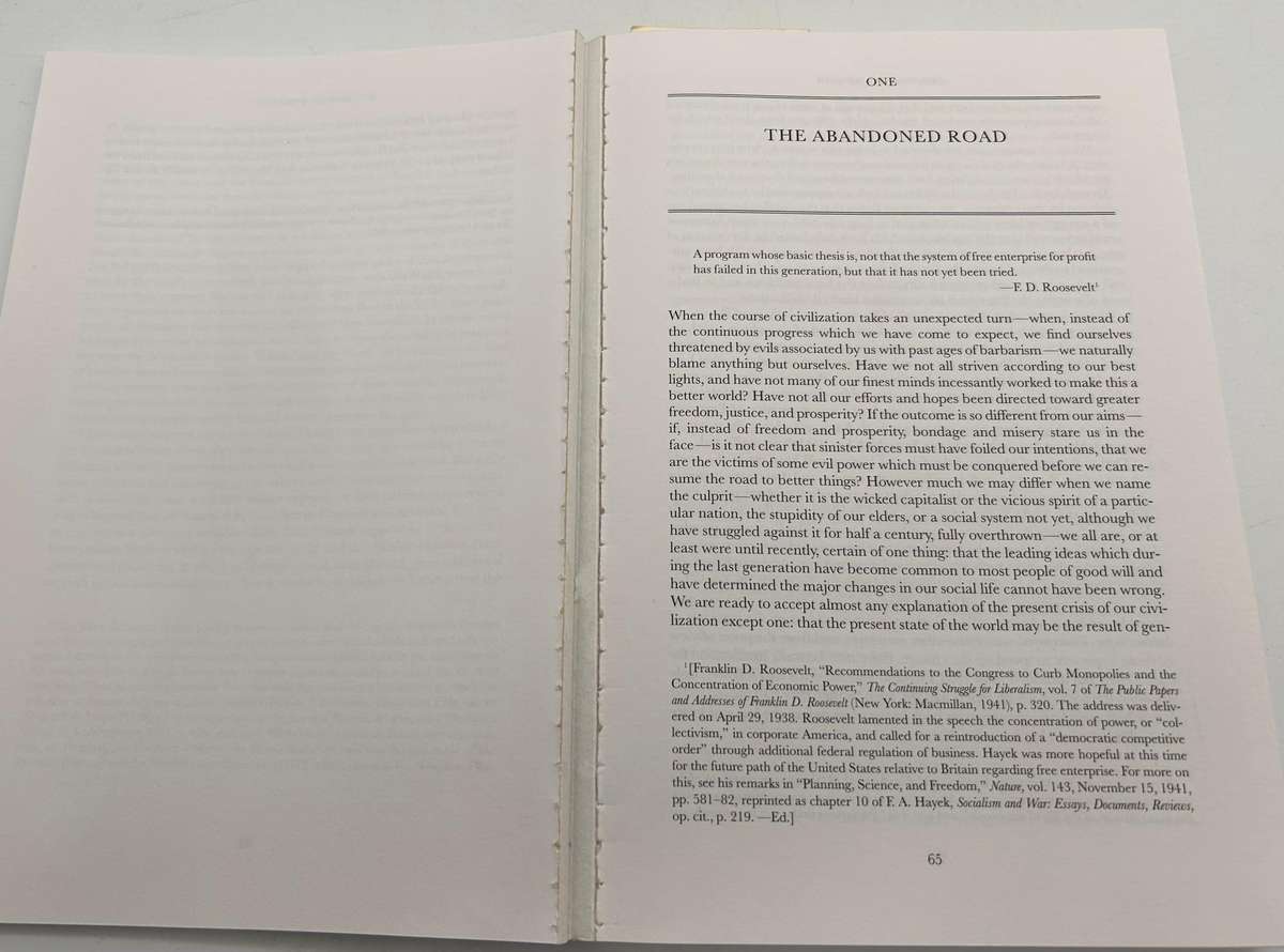 The Road to Serfdom: Text and Documents ~ F. A. Hayek,