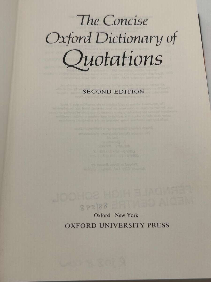 The Concise Oxford Dictionary of Quotations