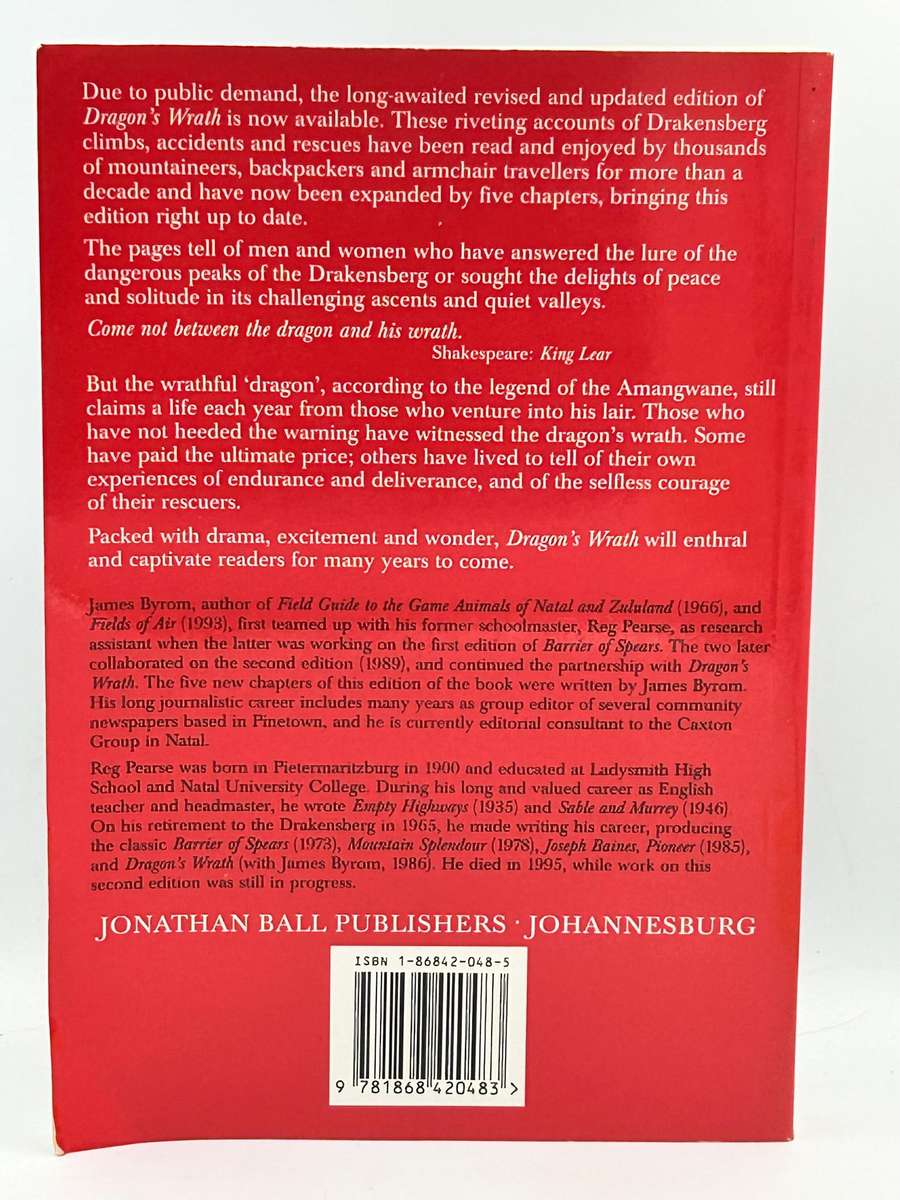 Dragon's Wrath: Drakensberg climbs, accidents and rescues - RO Pearse and James Byrom