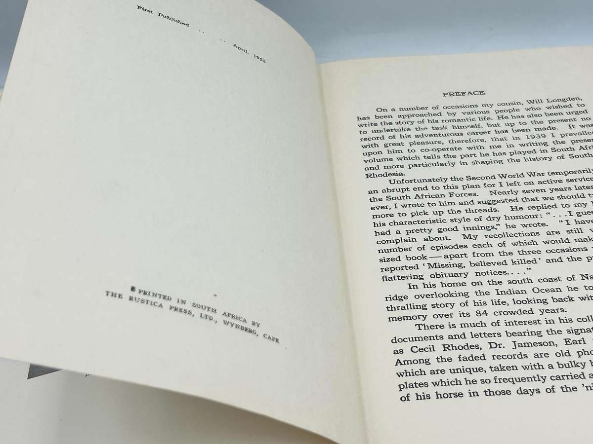 Red Buffalo - The Story Of Will Longden - Pioneer, Friend and Emissary Of Rhodes - By H.W.D. Longden