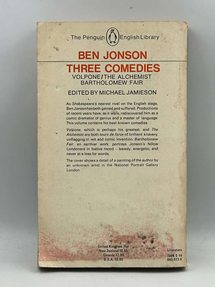 Three Comedies by Ben Jonson | Volpone | The Alchemist | Bartholomew Fair