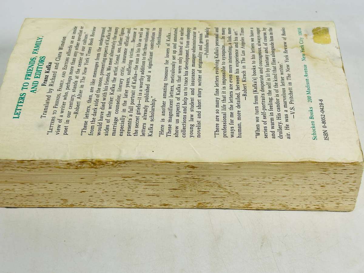 Kafka ~ Letters to Friends, Family, and Editors | Poor Condition