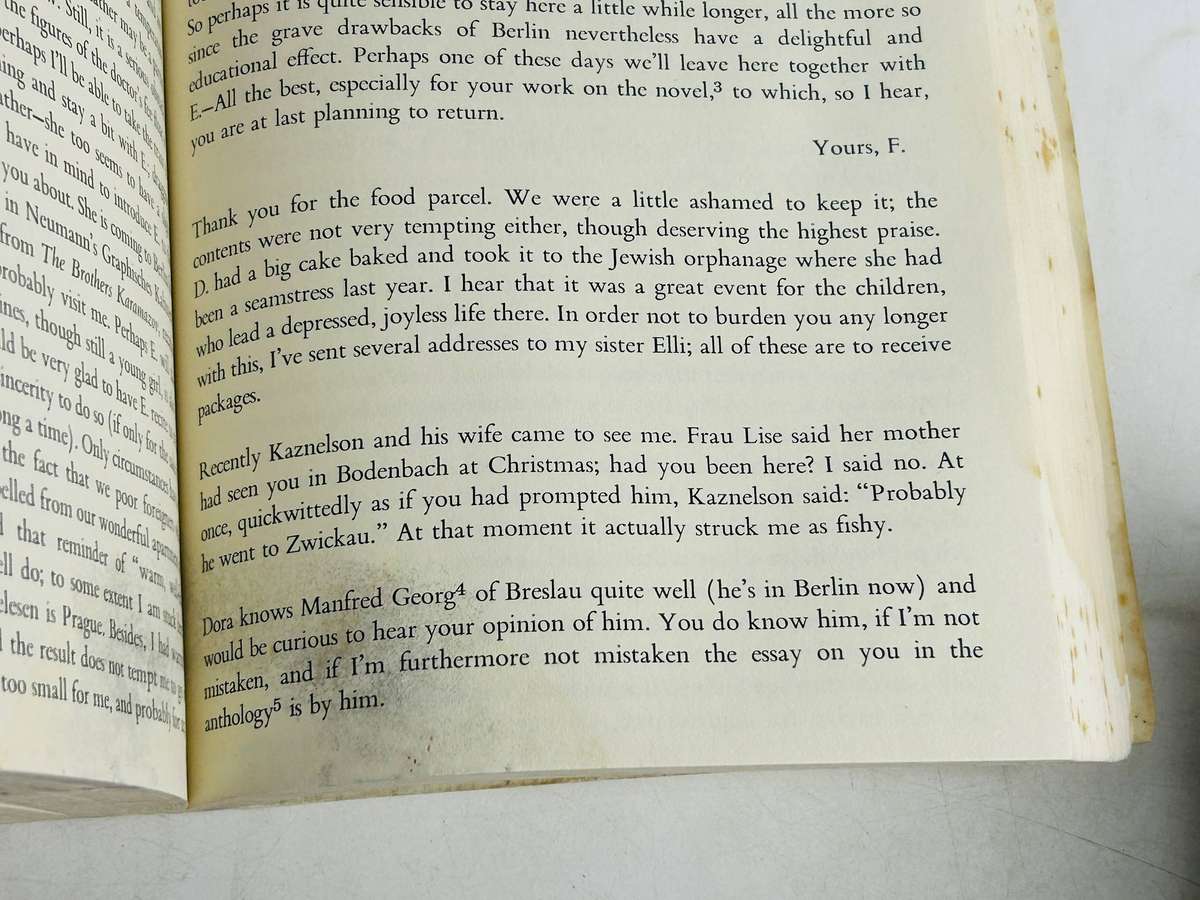 Kafka ~ Letters to Friends, Family, and Editors | Poor Condition