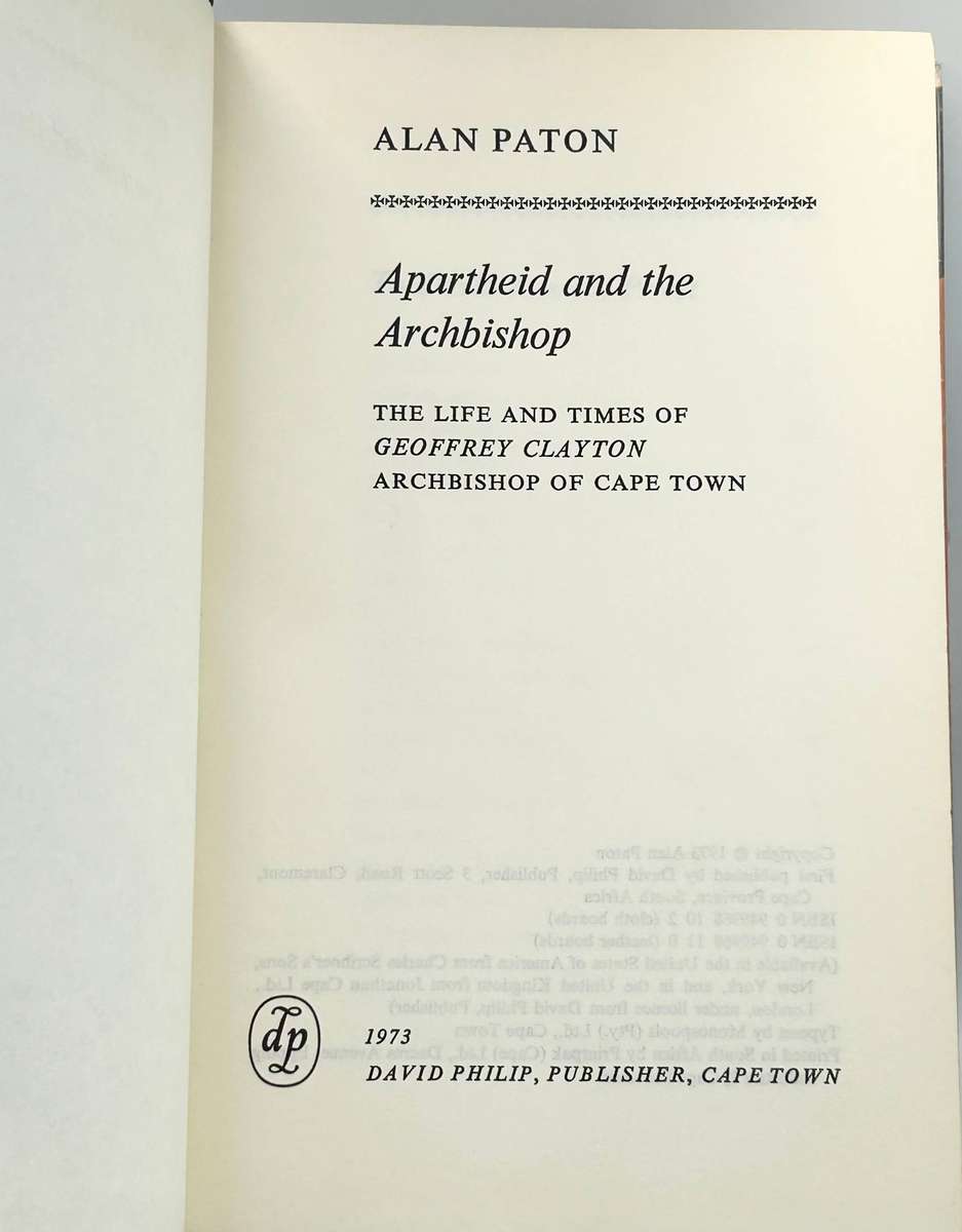 Apartheid and the Archbishop by Alan Paton