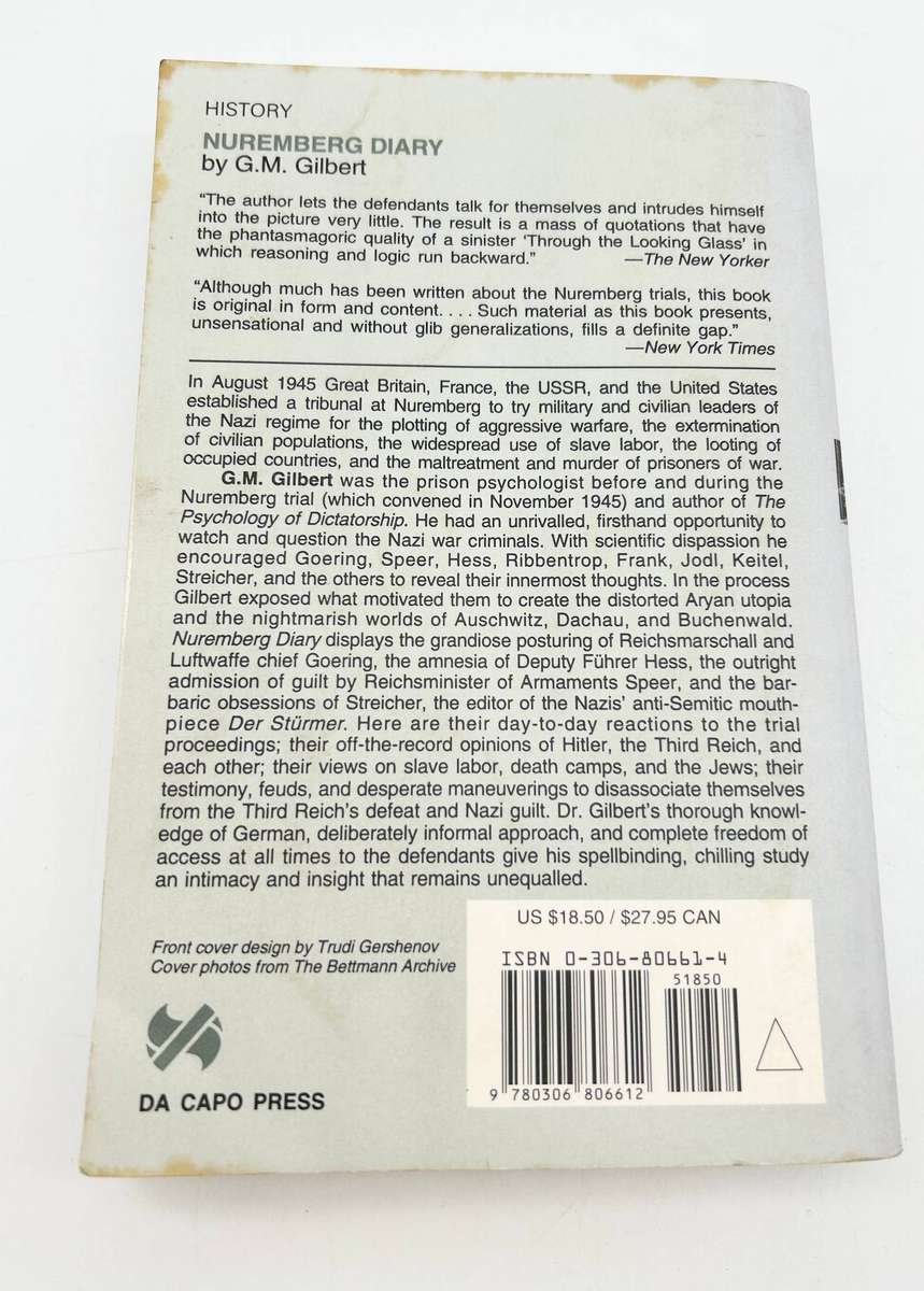 Nuremberg Diary by GM Gilbert 1995 | Binding Problem