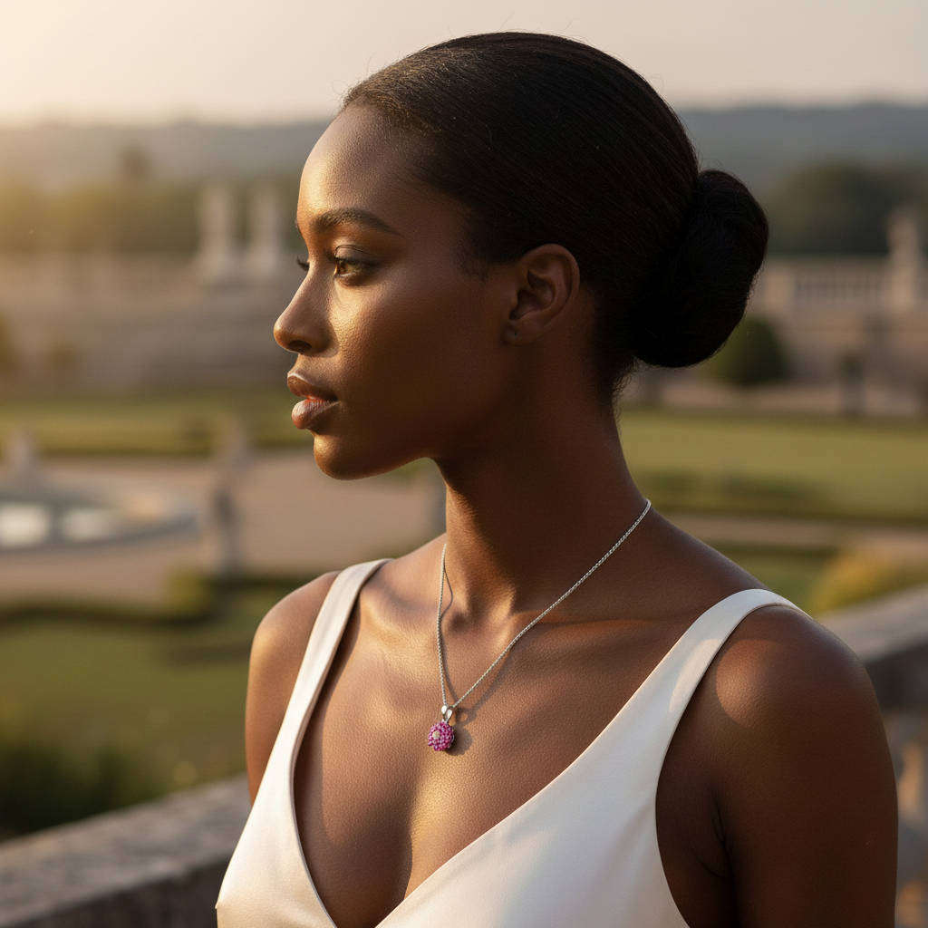 BEAUTIFUL SUMMARY BRIGHT PINK TOPAZ 925 STERLING SILVER PENDANT NECKLACE 44cm CHAIN