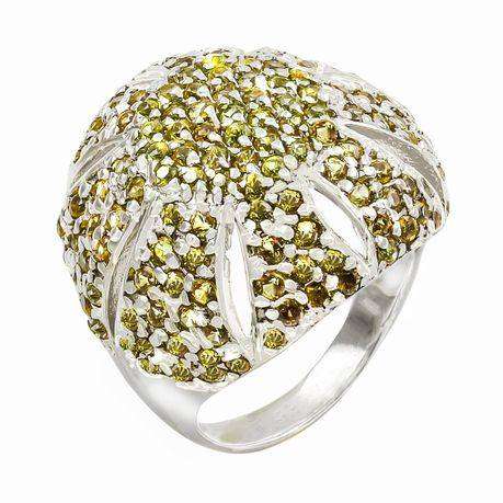 DOMED STERLING SILVER RING WITH PAVÈ-SET SONGEA-MINED YELLOW & ORANGE NATURAL SAPPHIRES