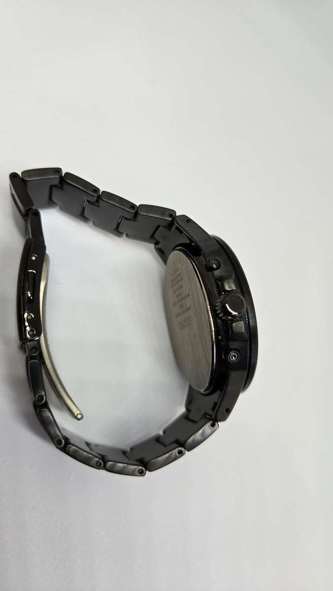 Men's Black Seiko Titanium Solar Watch (Japanese Import)