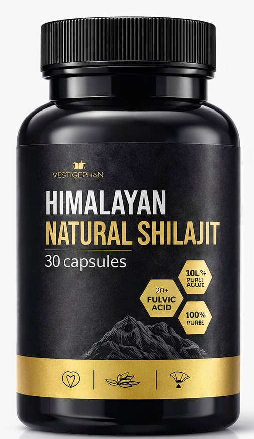 Himalayan Natural Shilajit Capsules  Male Vitality, Energy & Stamina Support | 30 Capsules