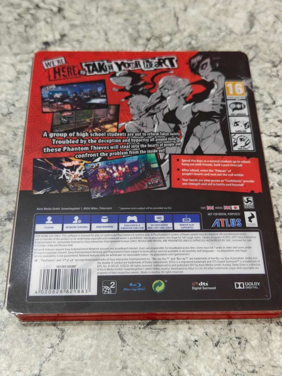 Persona 5 Steelbook Edition PS4 Like New!