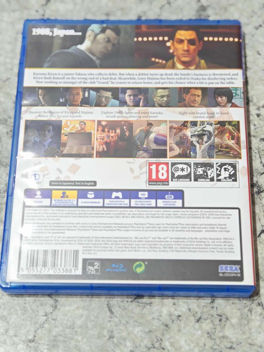 Yakuza 0 PS4 Like New!