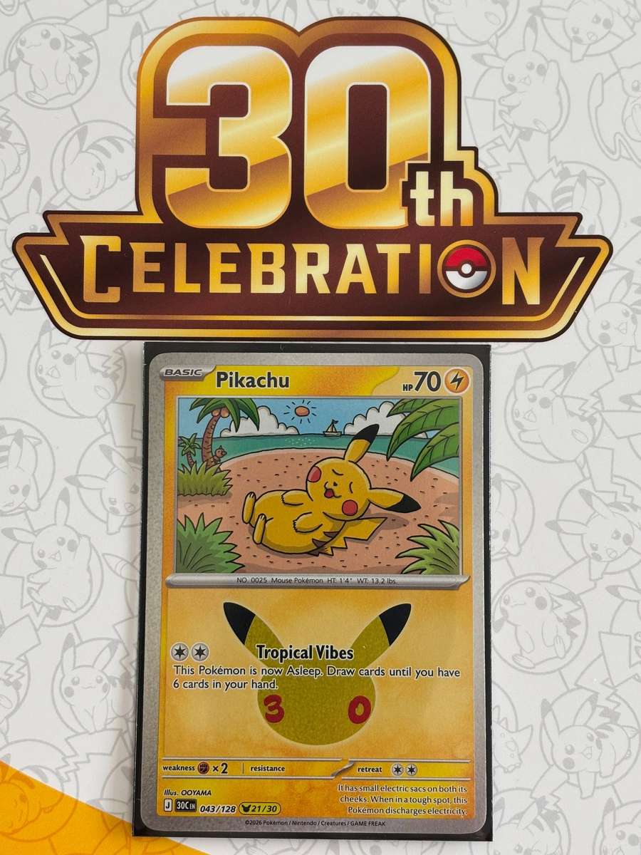 Pokemon 30th Celebration Pikachu 021/30 NM Condition!