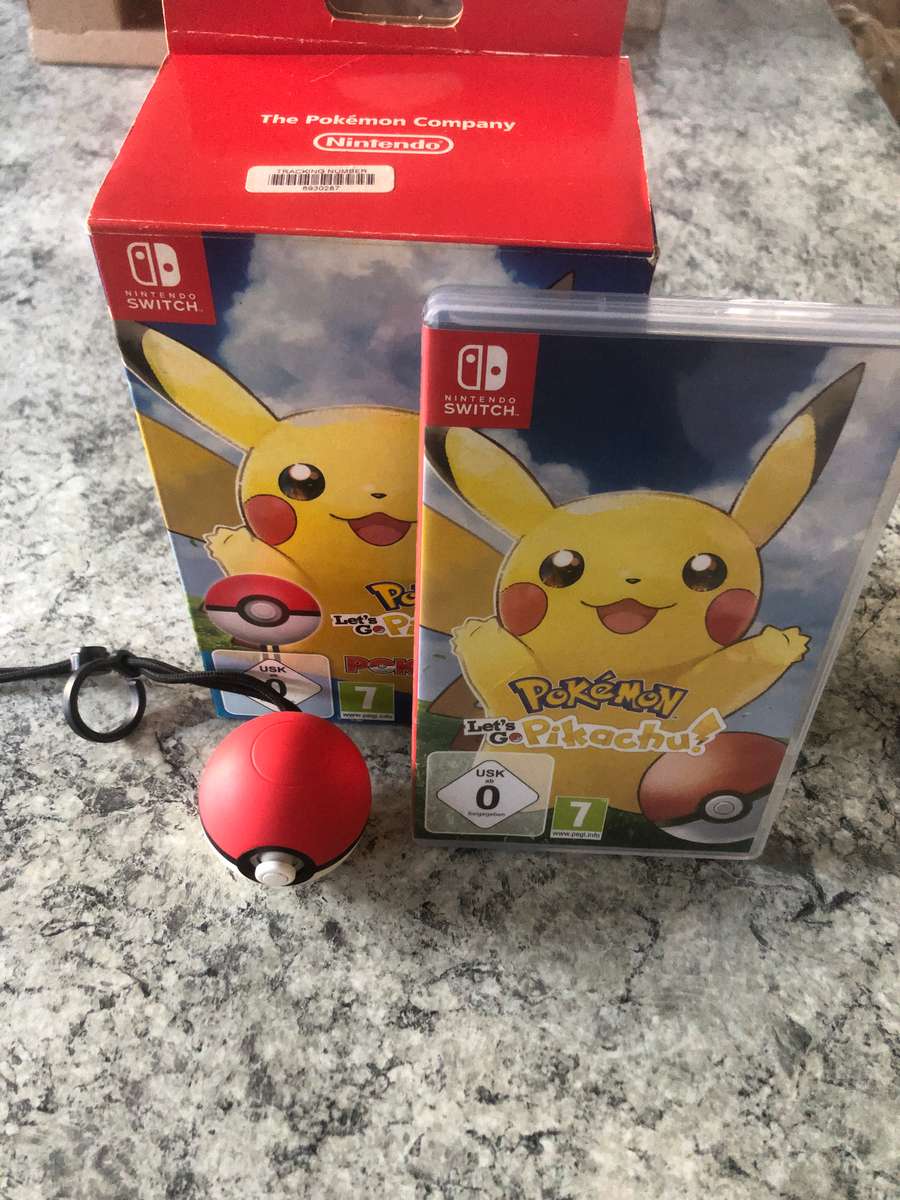 Pokemon Lets Go Pikachu + Poke Ball Plus Nintendo Switch Like New! (See Pics)