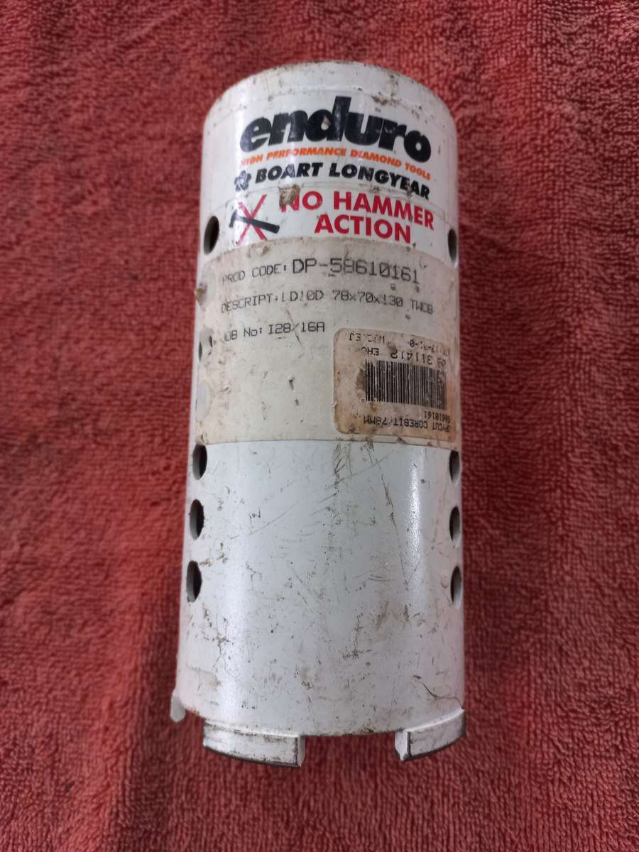 Core drill dry-cut diamond tipped 78mm x 130mm (unused)