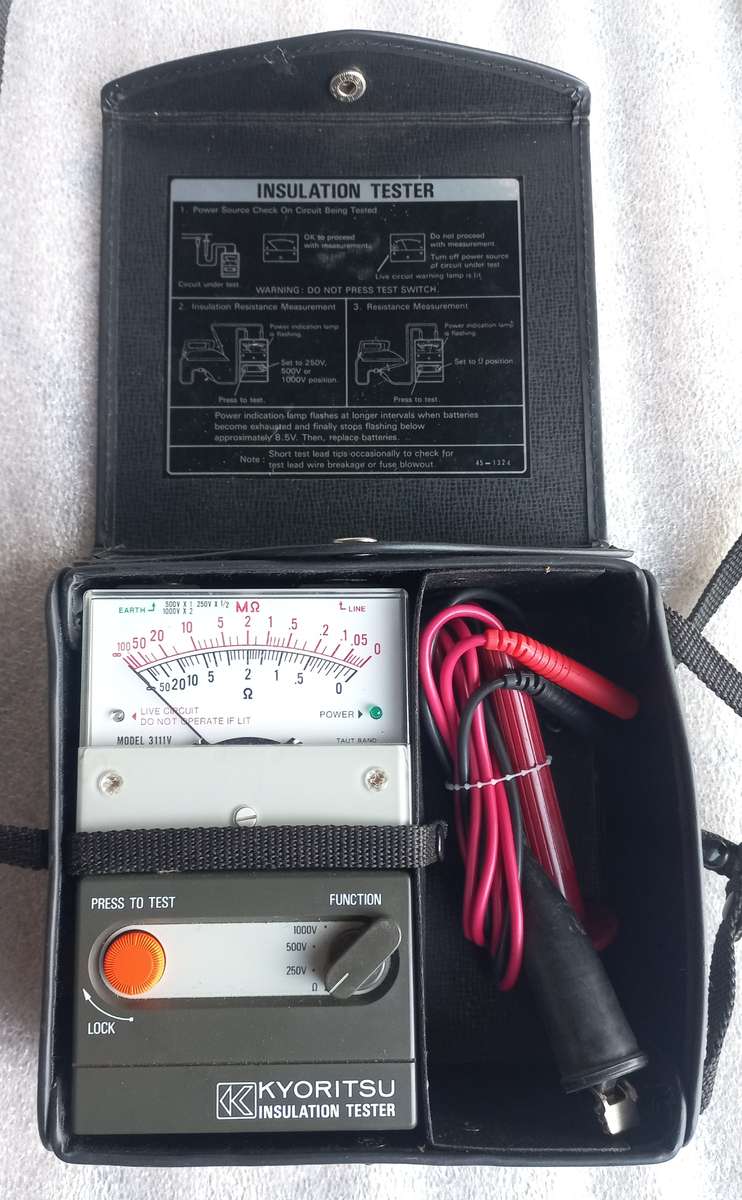 Isolation tester (Megger) ohms, 250v, 500v & 1000v