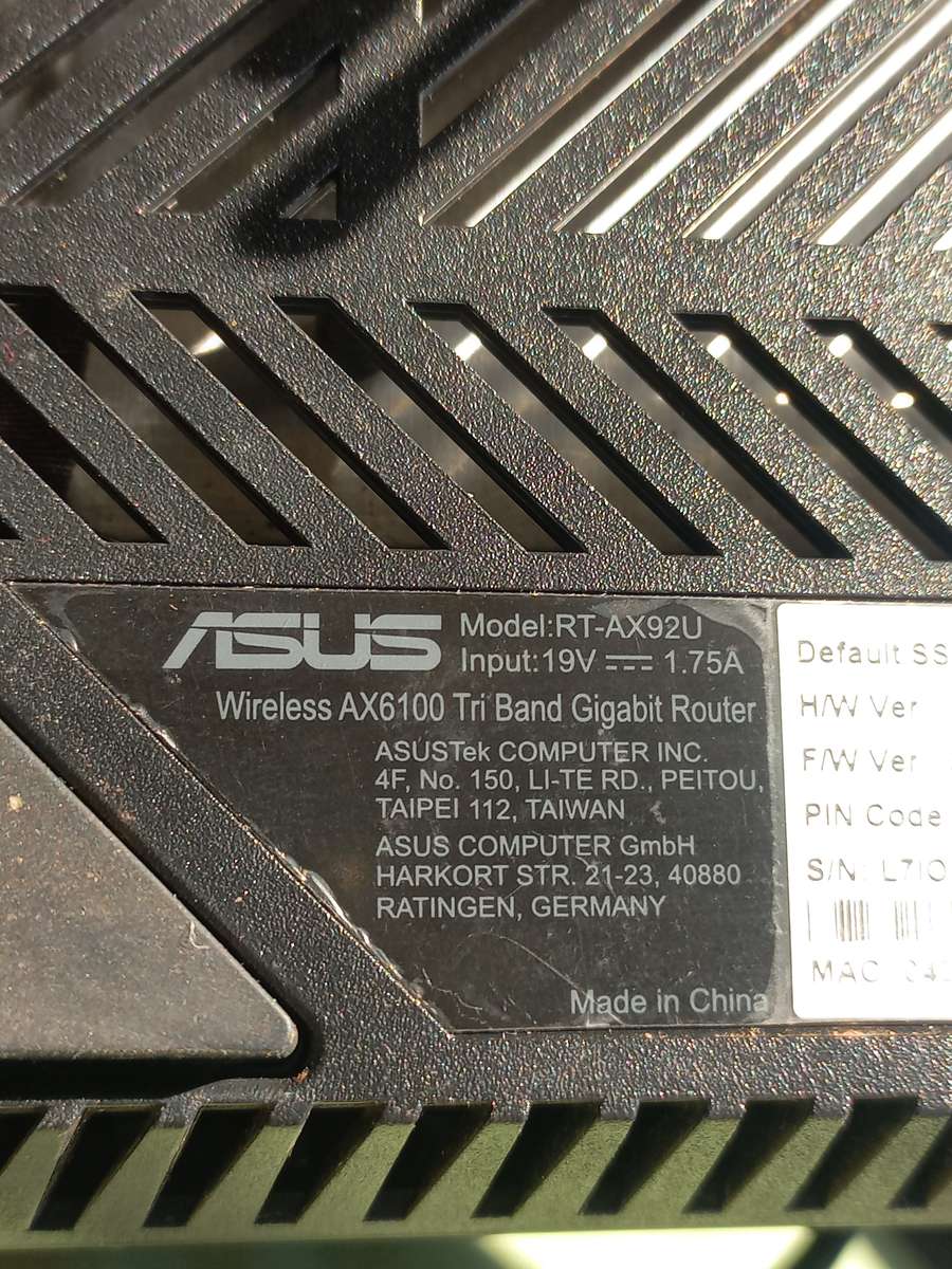 Asus AX6100 Tri-band WiFi 6 (802.11ax) Gaming Router - working order