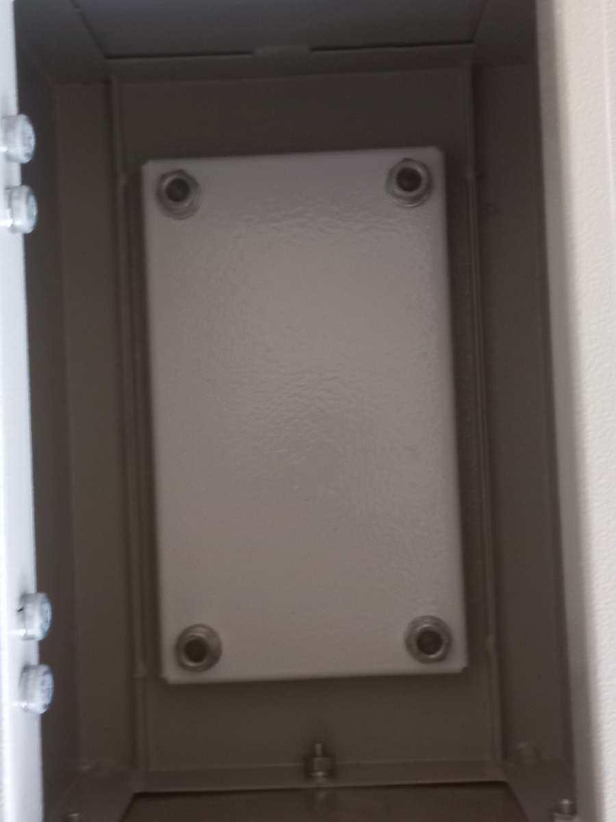 Weatherproof lockable electrical steel box - see description for sizes