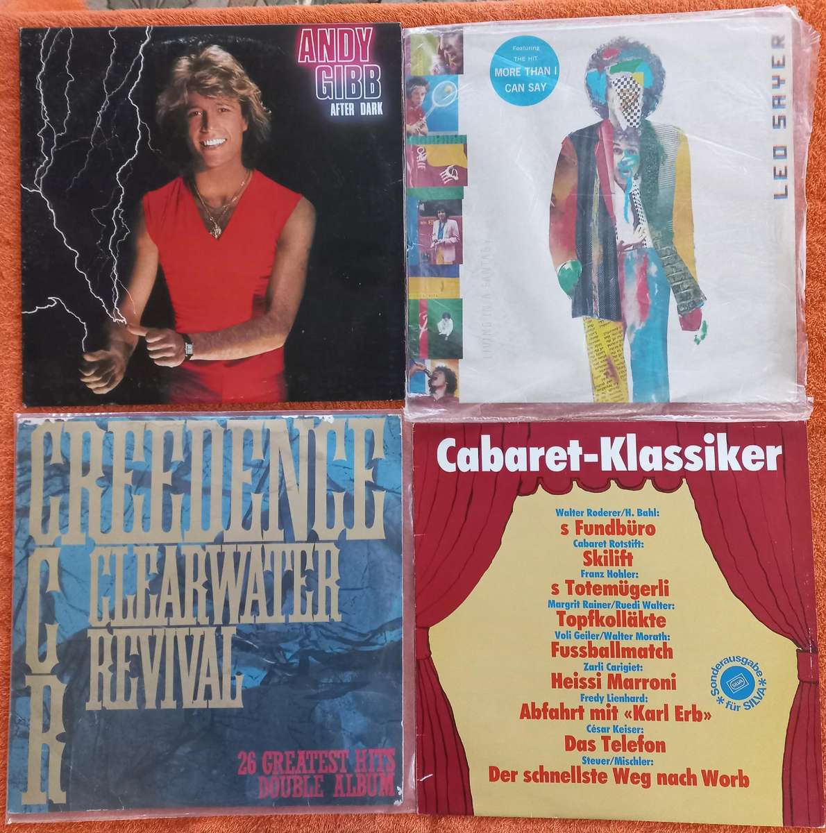 Lot of 4x Lp's - CCR, Andy Gibb, Leo Sayer & Cabaret-Klassiker