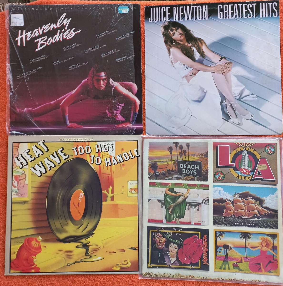Lot of 4x Lp's - The Beach Boys, Juice Newton, Heat Wave & Heavenly Bodies
