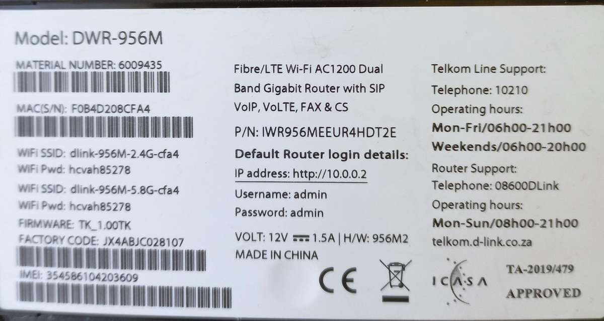 D-Link 4G/LTE Sim card modem/ dual band wifi router - Use sim card - open to all cell networks