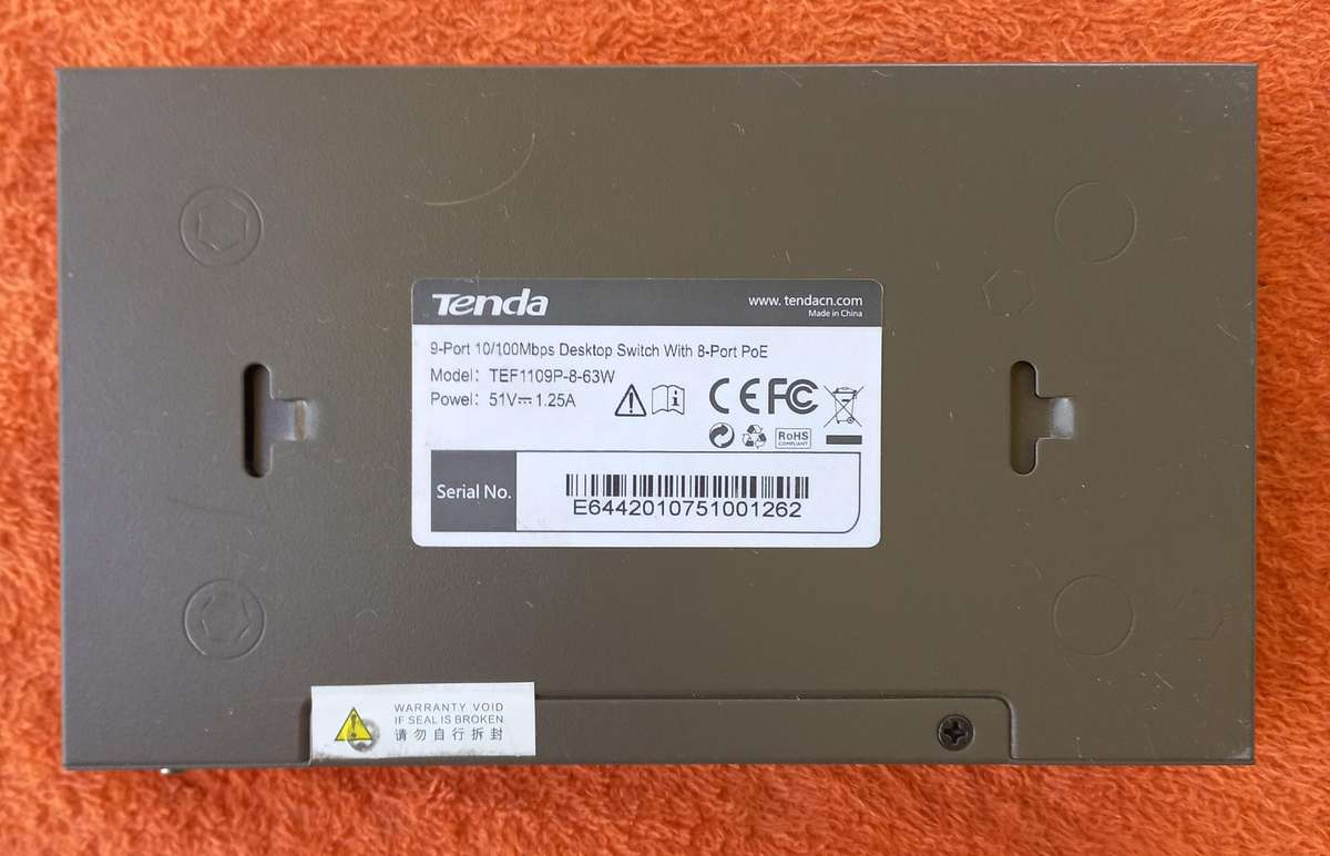 Tenda 9-Port 10/100Mbps Desktop Switch With 8-Port PoE