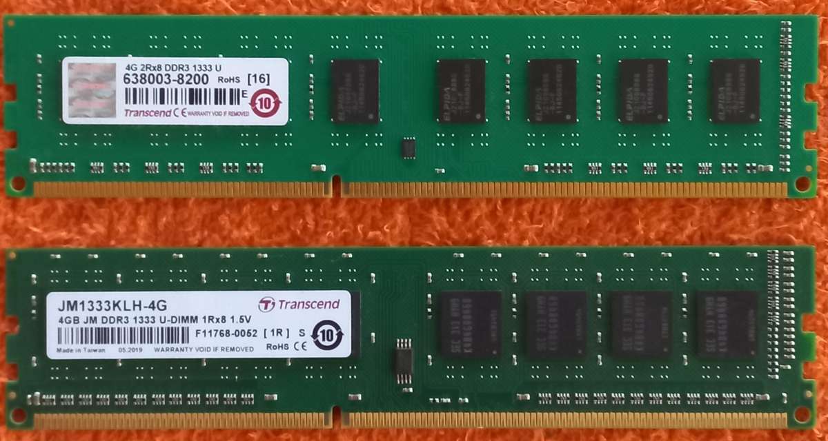 8gig (2x 4gig) DDR3 1333mhz U-DIMM 240pin desktop ram modules - Transcend