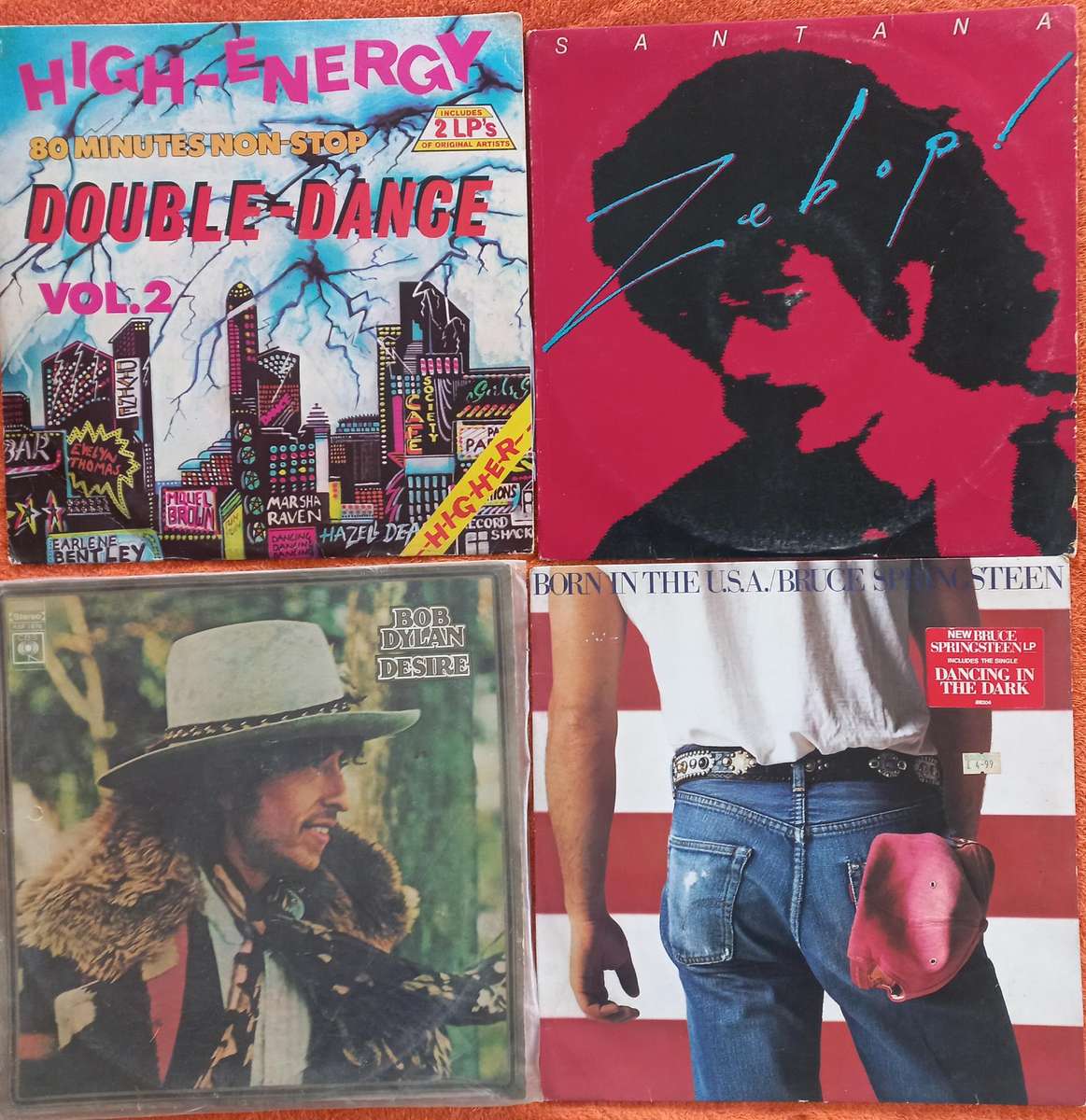 Lot of 4x Lp's - Zebob, Bruce Springsteen, Bob Dylan & High Energy