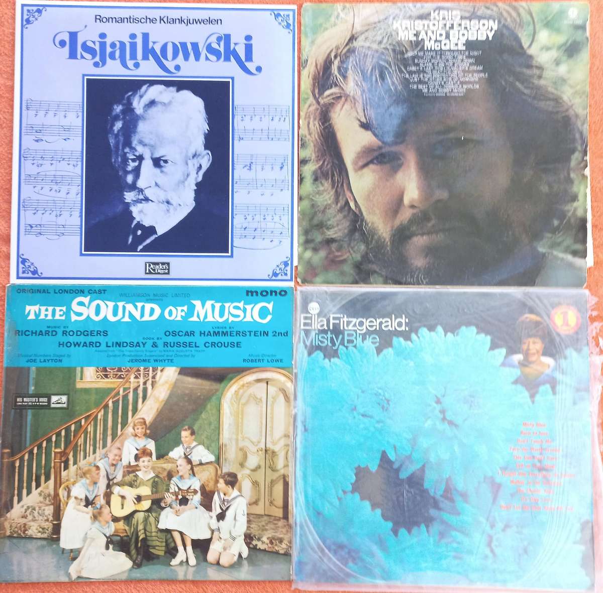 4x LP lot - Tsjaikowski, The Sound of Music, Kris Kristofferson & Ella Fitzgerald